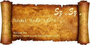 Szuhi Szólát névjegykártya